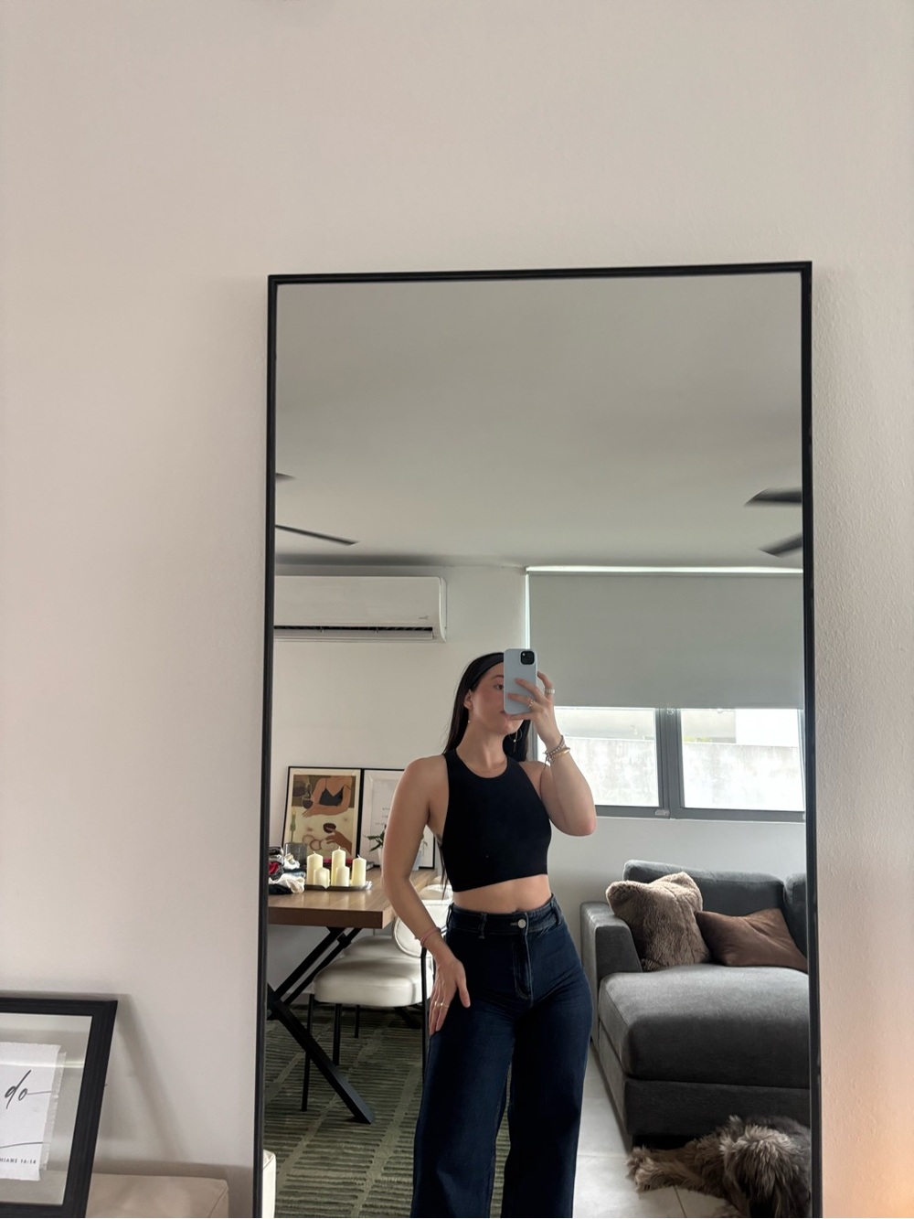 Garage Black Cropped Ribbed Tank Top